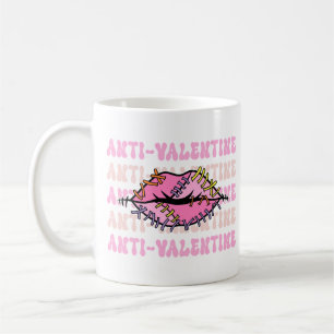 Anti valentine roze lippen koffiemok