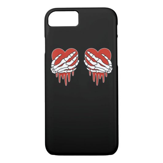 Anti Valentine Skeleton Hands Heart Gothic Case-Mate iPhone Case (Achterkant)