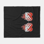 Anti Valentine Skeleton Hands Heart Gothic Fleece Deken (Voorkant (Horizontaal))