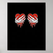 Anti Valentine Skeleton Hands Heart Gothic Poster (Voorkant)