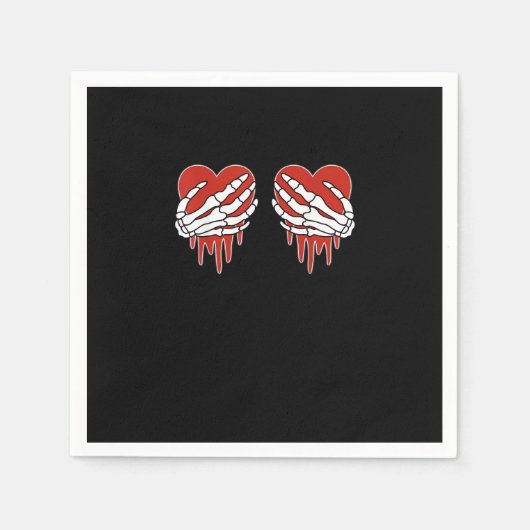Anti Valentine Skeleton Hands Heart Gothic Servet (Voorkant)