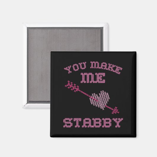 Anti Valentine Ugly Valentines Day Feeling Stabby  Magneet (Voorkant / Achterkant)