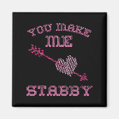 Anti Valentine Ugly Valentines Day Feeling Stabby Magneet (Voorkant)