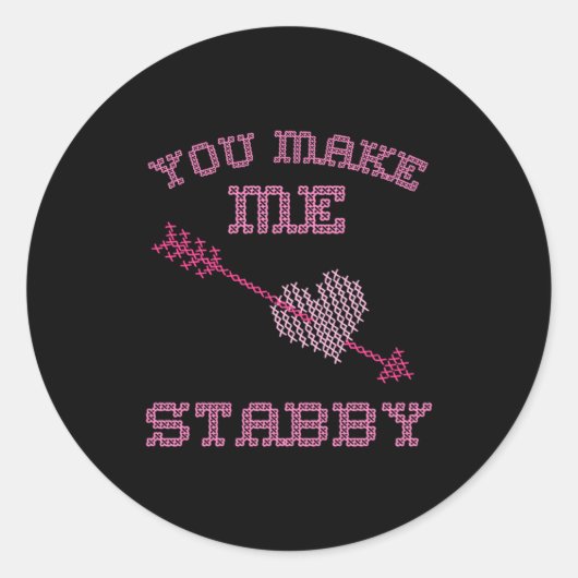 Anti Valentine Ugly Valentines Day Feeling Stabby  Ronde Sticker (Voorkant)