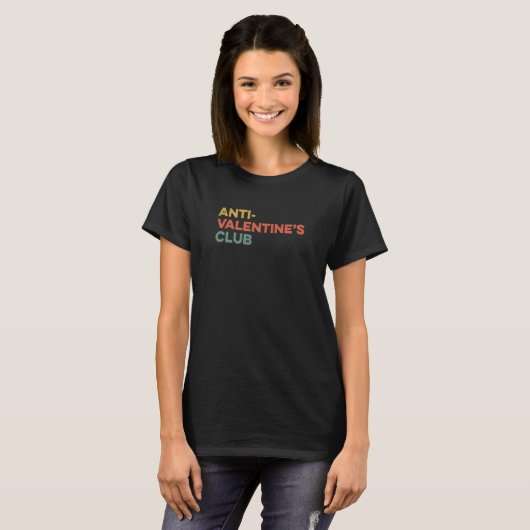 Anti Valentine's Club 2023 Single Awareness Day VD T-shirt (Voorkant volledig)