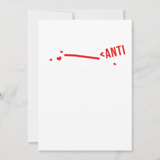 Anti Valentines Day Funny Hate Hearts Day Gift Kaart (Voorkant)