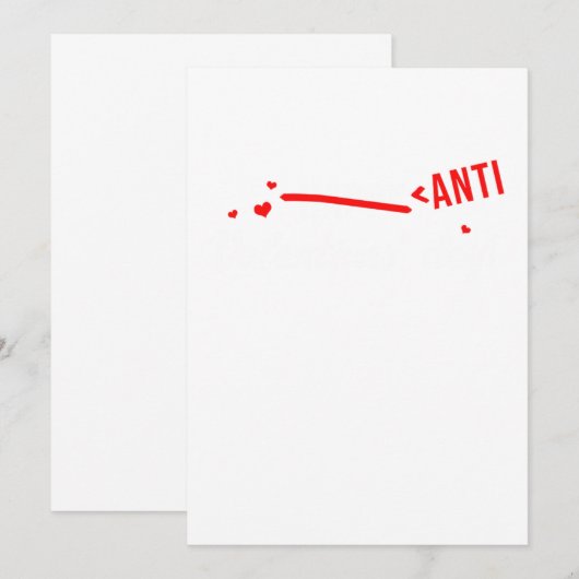 Anti Valentines Day Funny Hate Hearts Day Gift Kaart (Voorkant / Achterkant)