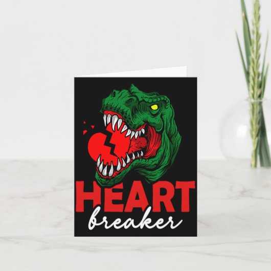 Anti Valentines Day Single Heart Breaker T Rex Di  Kaart (Voorkant)