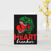 Anti Valentines Day Single Heart Breaker T Rex Di  Kaart (Gele Bloem)