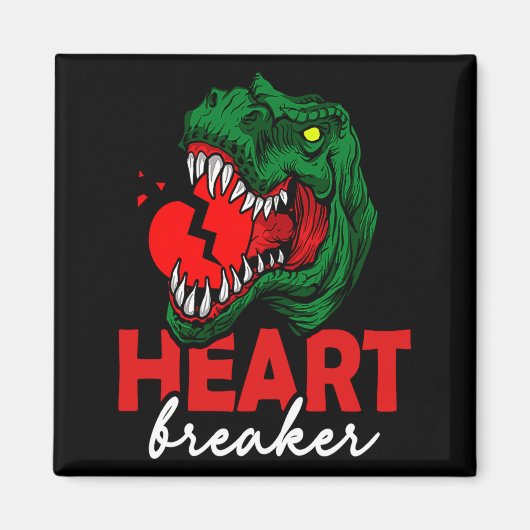 Anti Valentines Day Single Heart Breaker T Rex Di  Magneet (Voorkant)
