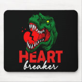 Anti Valentines Day Single Heart Breaker T Rex Di  Muismat (Voorkant)