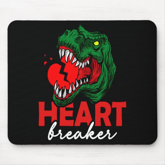 Anti Valentines Day Single Heart Breaker T Rex Di  Muismat (Voorkant)