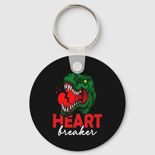 Anti Valentines Day Single Heart Breaker T Rex Di  Sleutelhanger (Voorkant)