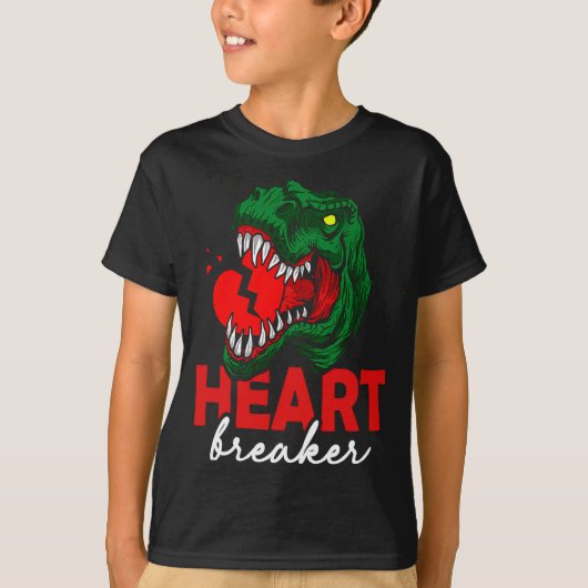 Anti Valentines Day Single Heart Breaker T Rex Di  T-shirt (Voorkant)