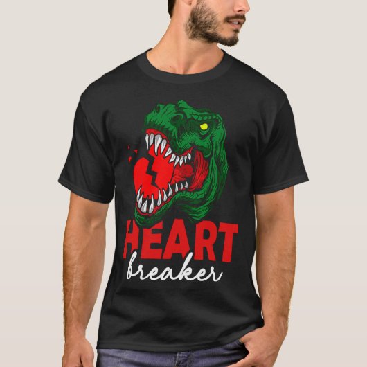 Anti Valentines Day Single Heart Breaker T Rex Di  T-shirt (Voorkant)