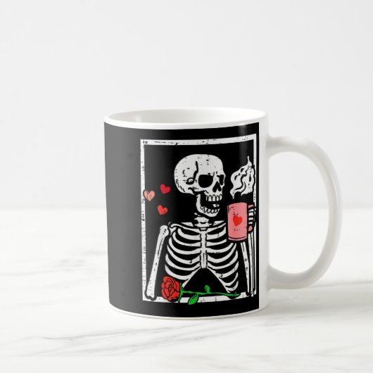 Anti Valentines Day Skeleton Coffee Funny Men Wome Koffiemok (Rechts)