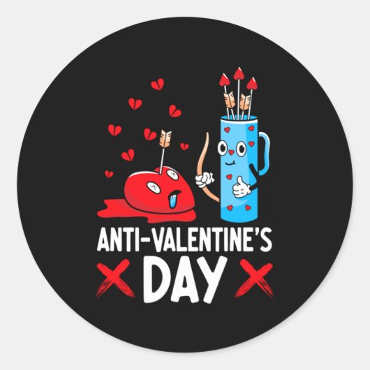 Anti Valentines Day Valentines Day Arrows Single  Ronde Sticker (Voorkant)