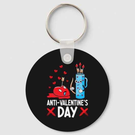 Anti Valentines Day Valentines Day Arrows Single Sleutelhanger (Voorkant)