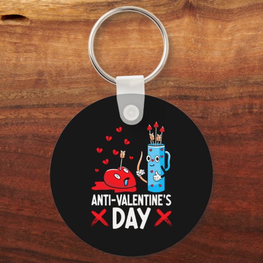 Anti Valentines Day Valentines Day Arrows Single  Sleutelhanger (Voorkant)