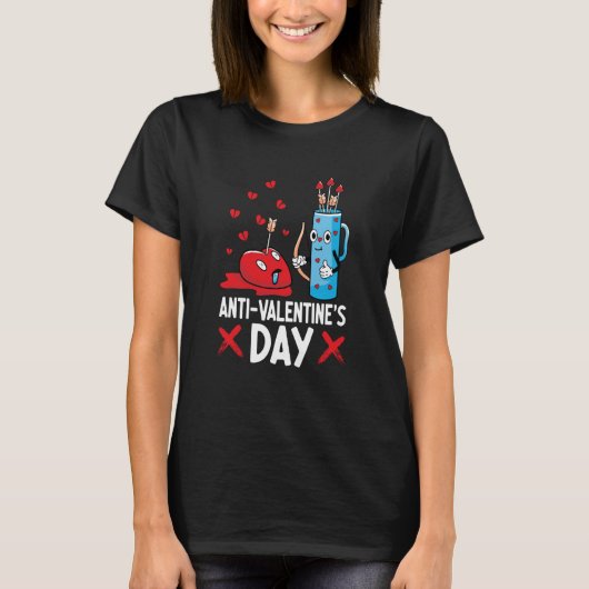 Anti Valentine's Day Valentines Day Arrows Single T-shirt (Voorkant)