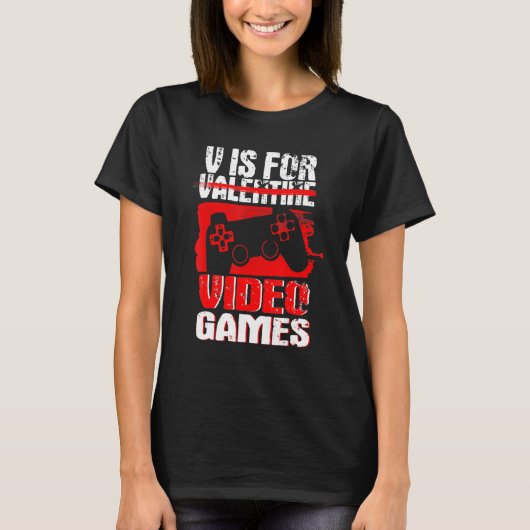 Anti Valentines Day Video Games Gamer Boys  Men T-shirt (Voorkant)