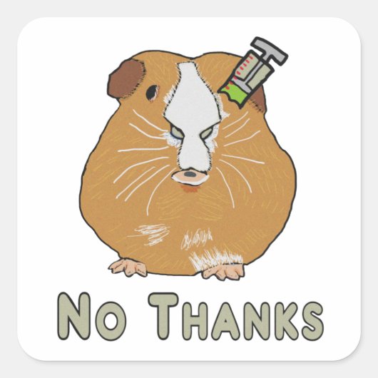 Anti-Vax Guinee Pig Vierkante Sticker (Voorkant)