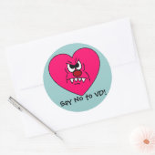 Anti-VD: Ik haat Valentijnsdag Angry Heart Face Ronde Sticker (Envelop)