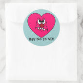 Anti-VD: Ik haat Valentijnsdag Angry Heart Face Ronde Sticker (Tas)