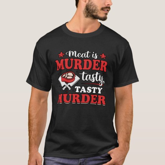 Anti Vegan Meat   Saying T-shirt (Voorkant)