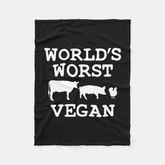 Anti-vegan vleeseter bbq-grill pitmaster fleece deken (Voorkant)
