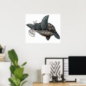 Anti-verontreinigingsschildpad Poster (Thuiskantoor)