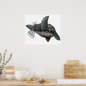 Anti-verontreinigingsschildpad Poster (Keuken)