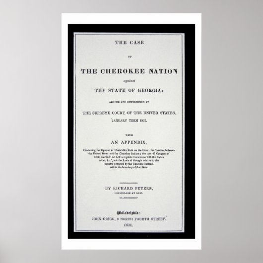 Anti-verwijderingsroute, door Cherokee Nation, als Poster (Voorkant)