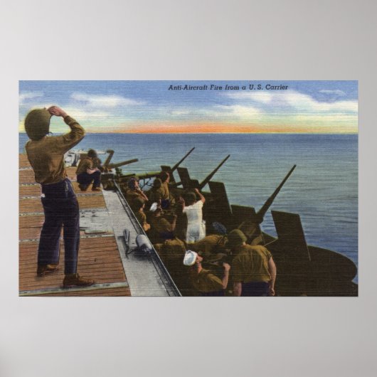 Anti-Vliegtuig Vuur van de Amerikaanse vervoerder  Poster (Voorkant)
