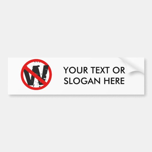 Anti-W Bumpersticker (Voorkant)
