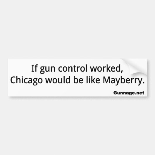 Anti-Wapenwetgeving Bumpersticker - Chicago - Zwar (Voorkant)