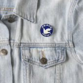 Anti-War Peace Now Badge Pin Button (In situ)
