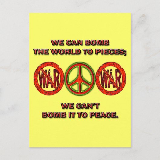 ANTI-WAR SLOGAN BRIEFKAART (Voorkant)