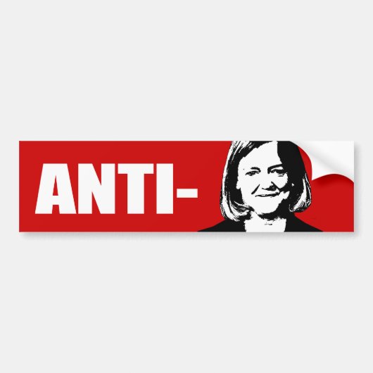 ANTI-WHITMAN/ANTI-MEG WHITMAN BUMPERSTICKER (Voorkant)
