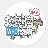Anti-WHO Ronde Sticker (Voorkant)
