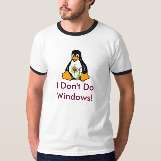 Anti-Windows Tux T-shirt (Voorkant)