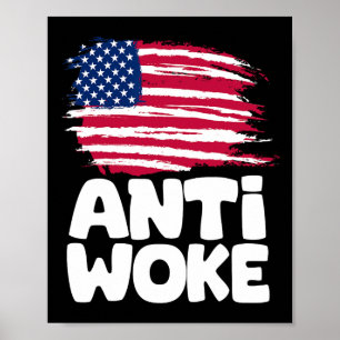 Anti-Woke Amerikaanse Vlag Conservatieve Republike Poster