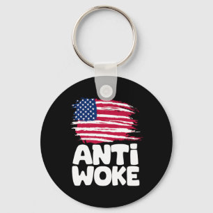 Anti-Woke Amerikaanse Vlag Conservatieve Republike Sleutelhanger