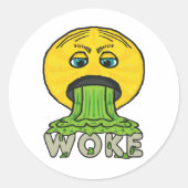 Anti Woke Ronde Sticker (Voorkant)