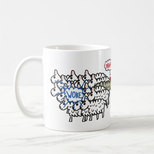 Anti-Woke Sheep Koffiemok (Links)