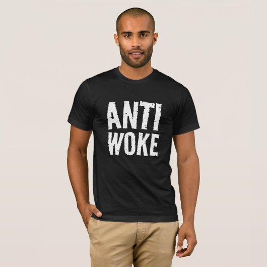 ANTI WOKE T-SHIRTS IN BLACK (Voorkant volledig)