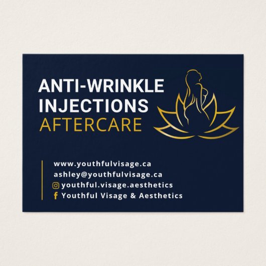 Anti - Wrinkle aftercare business card Visitekaartje (Voorkant)