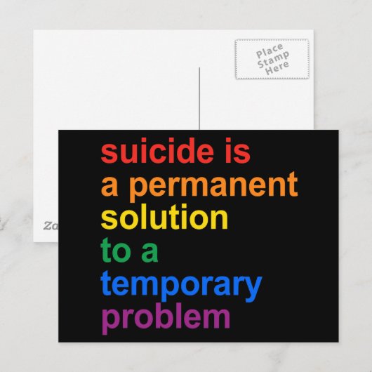 Anti-zelfmoord Briefkaart (Voorkant / Achterkant)