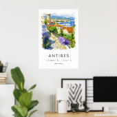 Antibes Aquarel Poster Antibes Reisprent (Thuiskantoor)