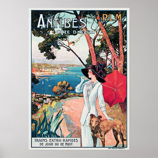 ANTIBES Cote D' Azur French Resort by PLM Railways Poster (Voorkant)